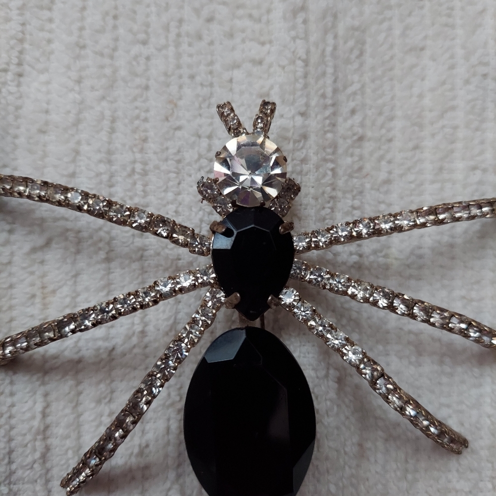 Vintage Rhinestone Spider Pin